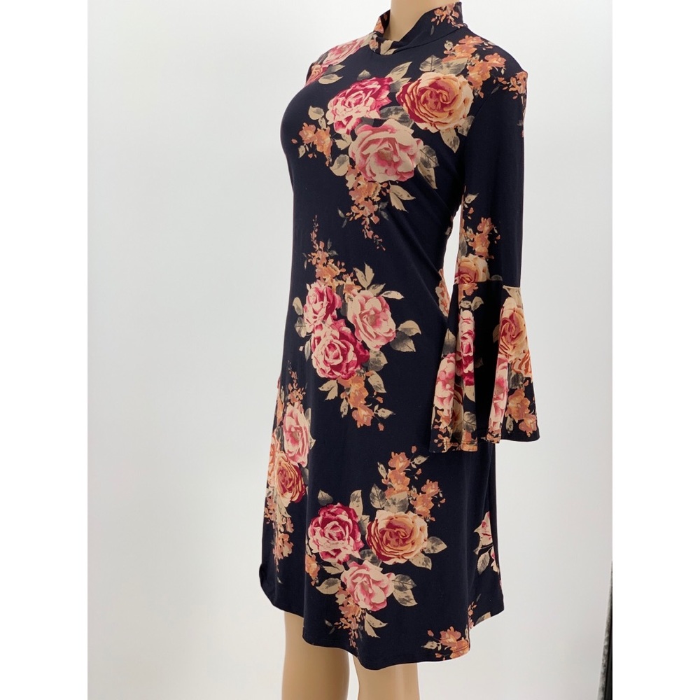 Floral Long Bell Sleeve Dress - Picture 3 of 8
